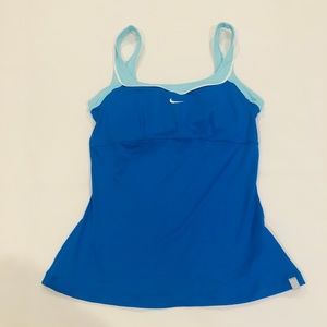 Nike Blue Tank Top with Built-In Sport Bra